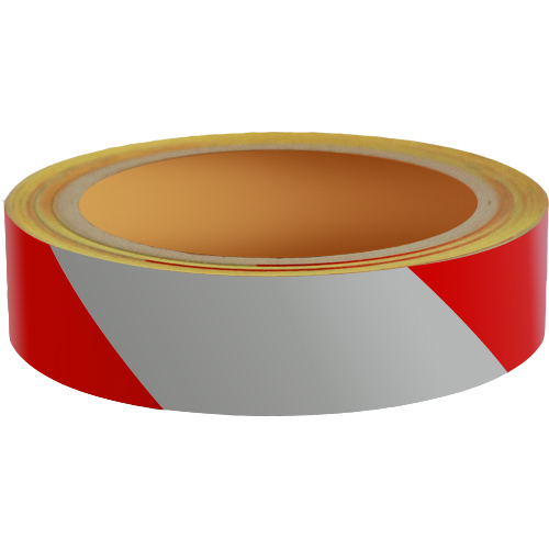 Reflecterend Tape ECONOMIC 25mm ROOD-WIT links