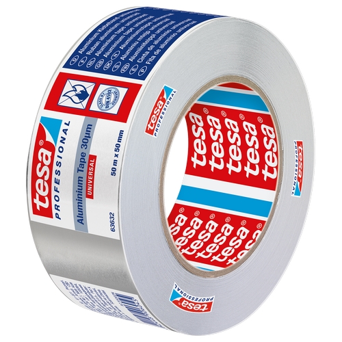 Tesa 63632 Aluminium tape met liner 50mm x 50 meter - 30µ