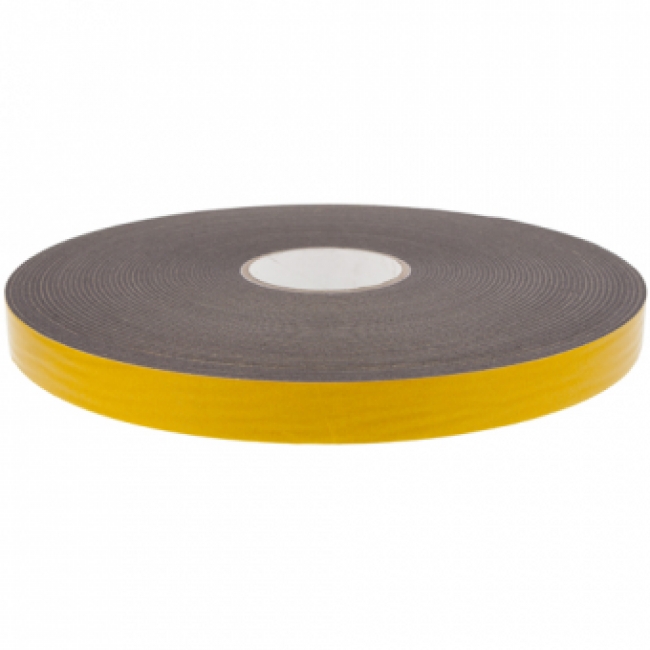 Dubbelzijdig PE schuimtape 3mm x 19mm x 16.5 meter Zwart